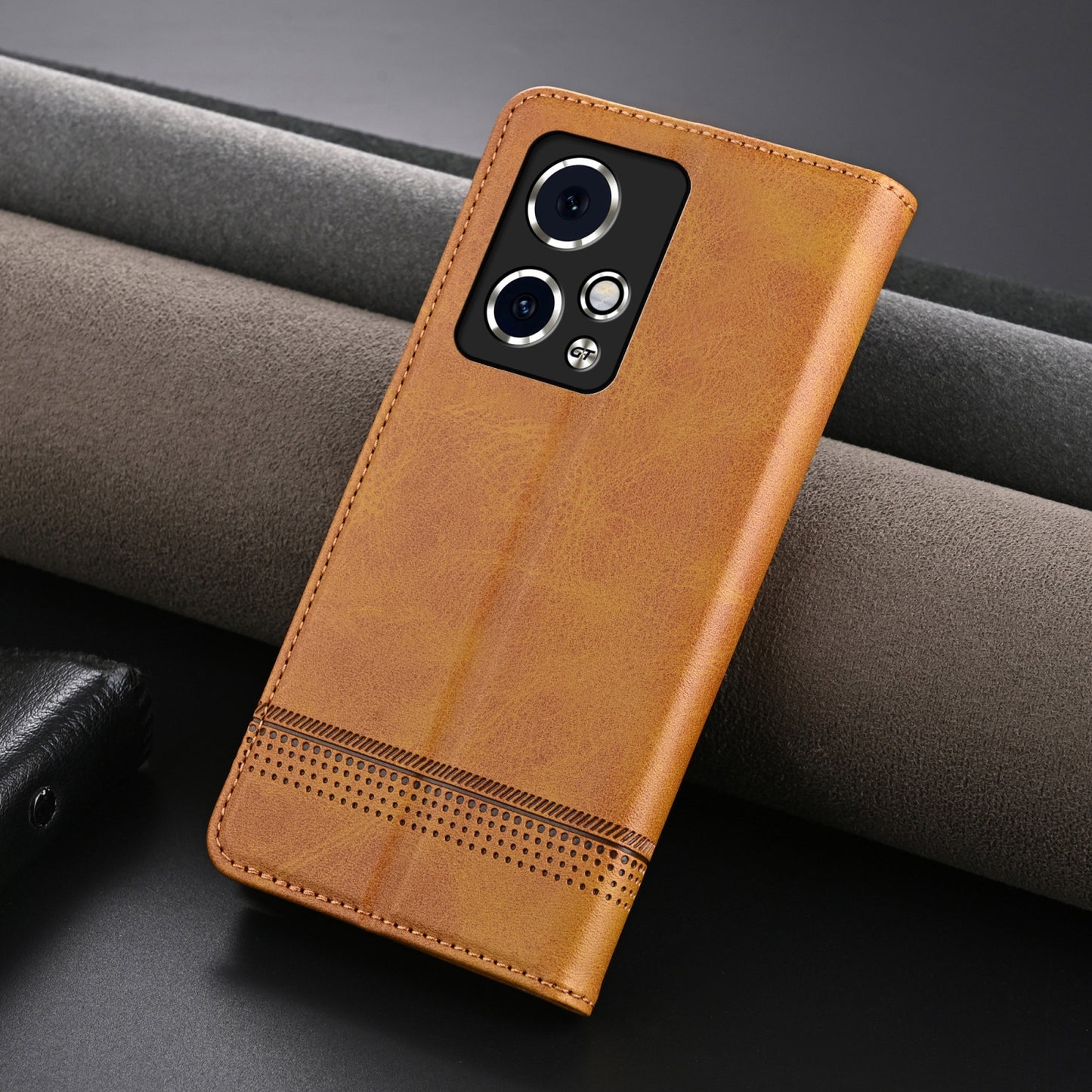 Honor 90 GT Leather Wallet Case with Card Holder & Magnetic Closure