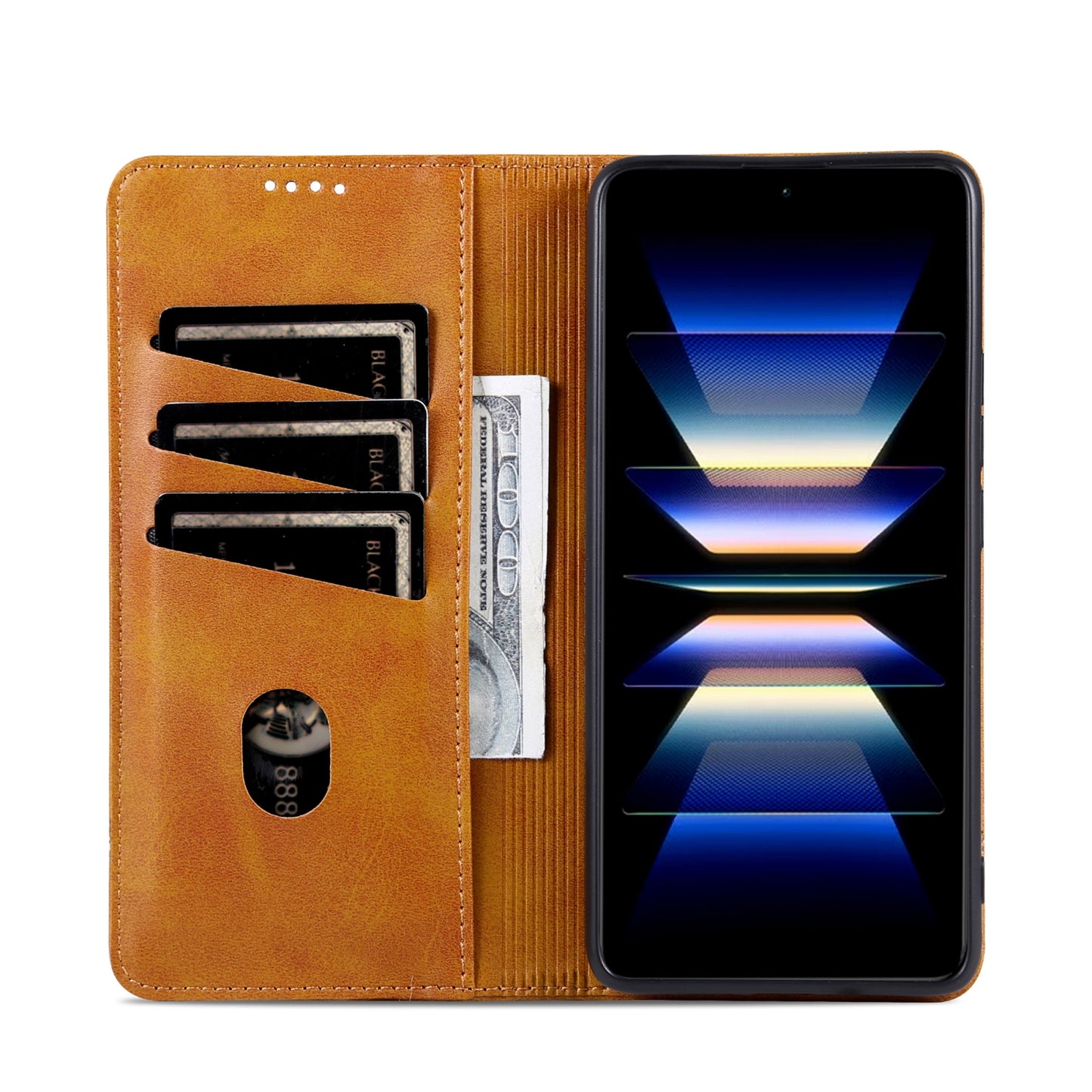 Honor 90 GT Leather Wallet Case with Card Holder & Magnetic Closure