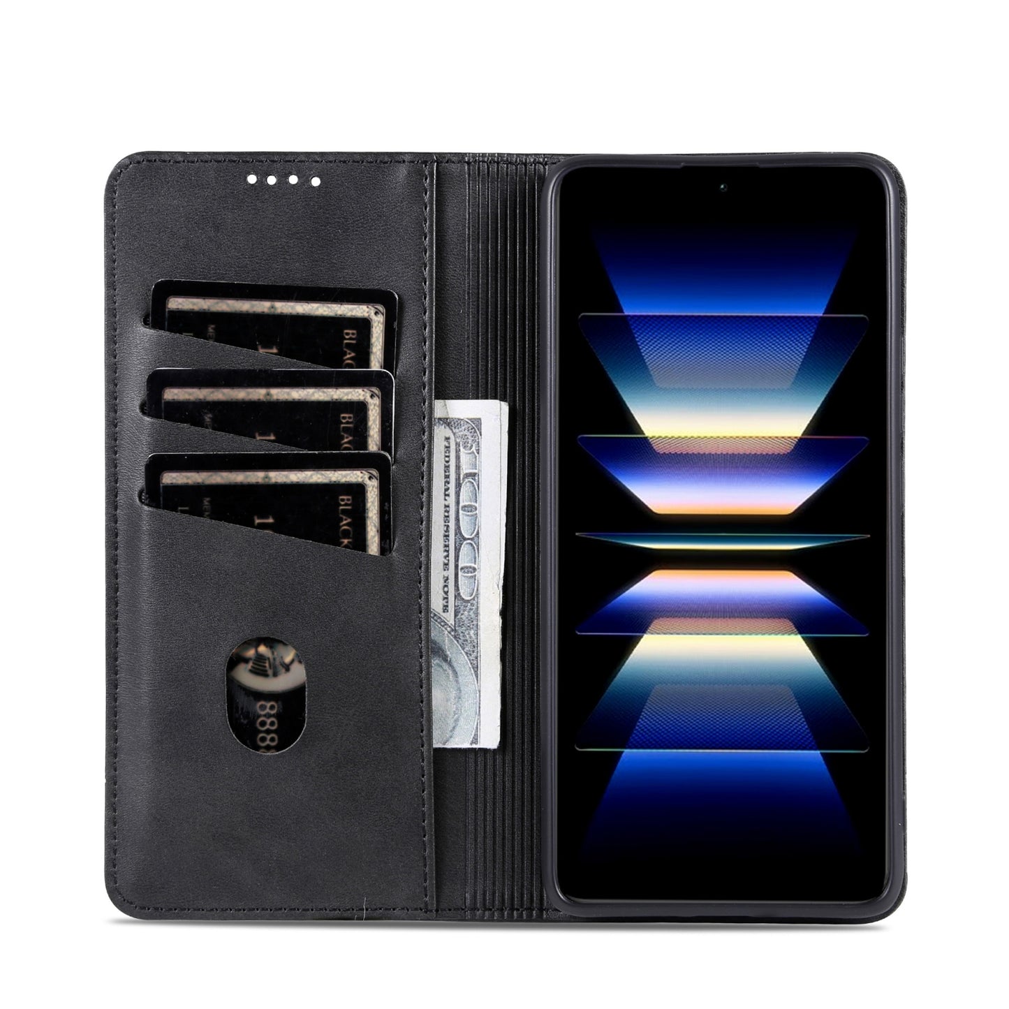 Honor 90 GT Leather Wallet Case with Card Holder & Magnetic Closure