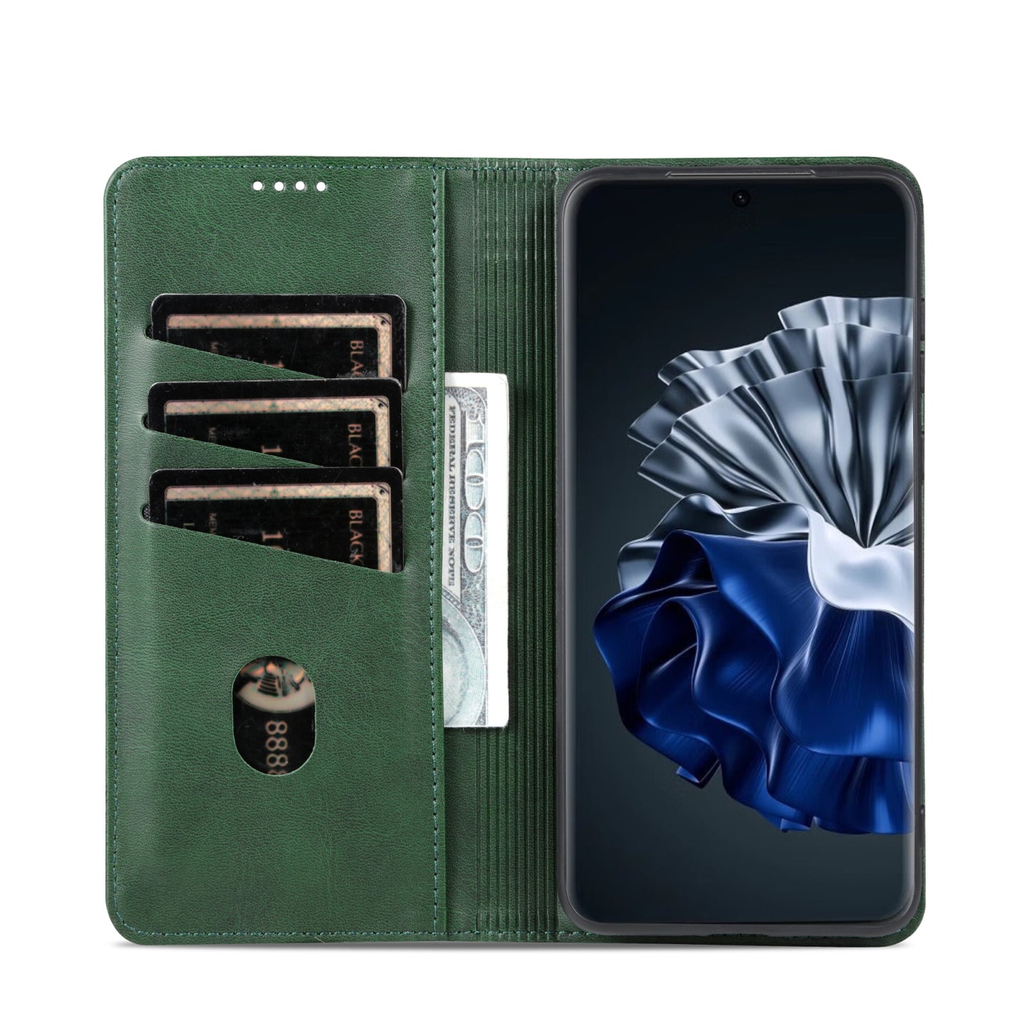 Huawei P60/P60 Pro Leather Wallet Case with Card Holder & Magnetic Closure