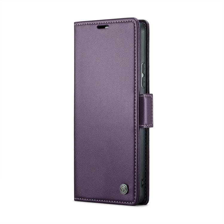 Samsung Galaxy A34 5G Case - RFID Anti-Theft Litchi Leather, Butterfly Buckle, Card Slot