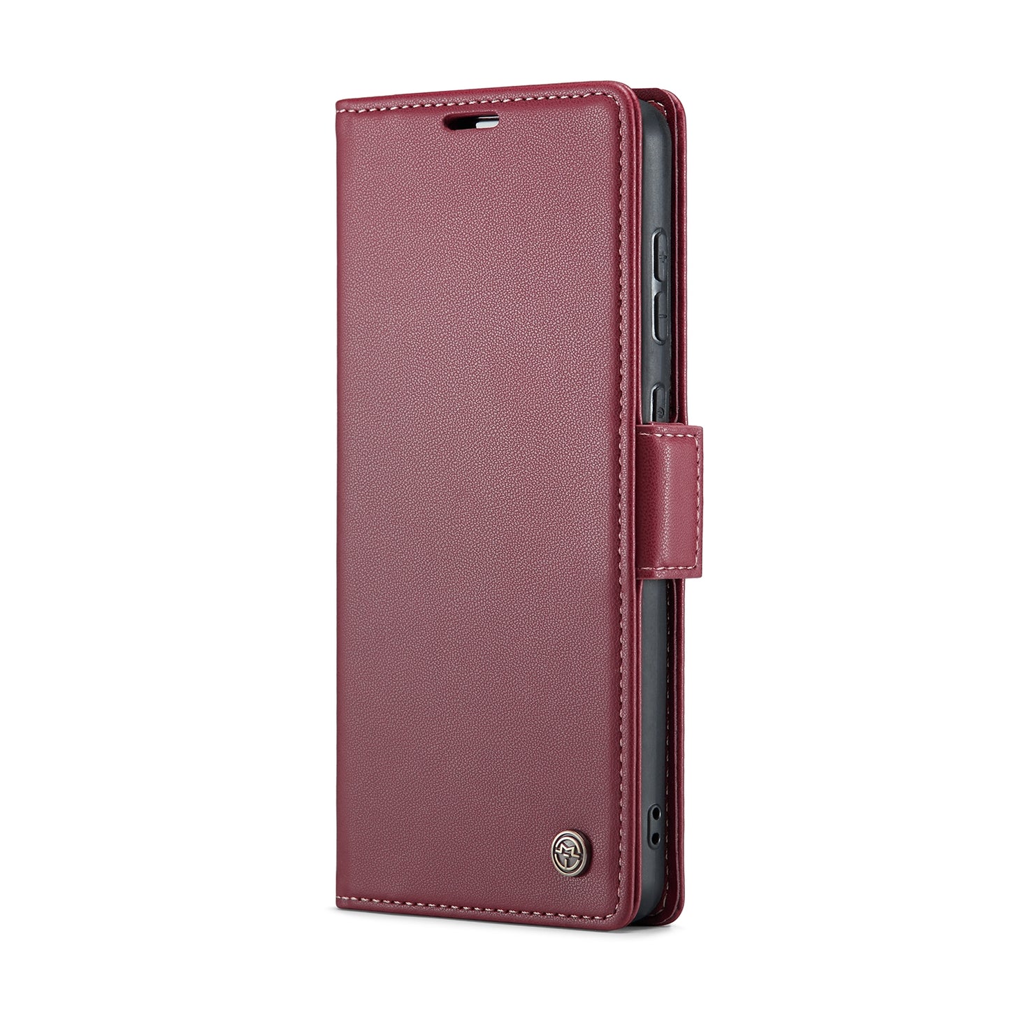 Samsung Galaxy A73 5G Leather Case - RFID Anti-Theft Litchi Texture with Butterfly Buckle, Card Slot, Wallet, Stand Feature