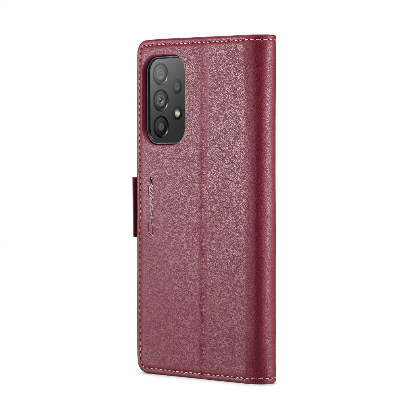 Samsung Galaxy A73 5G Leather Case - RFID Anti-Theft Litchi Texture with Butterfly Buckle, Card Slot, Wallet, Stand Feature