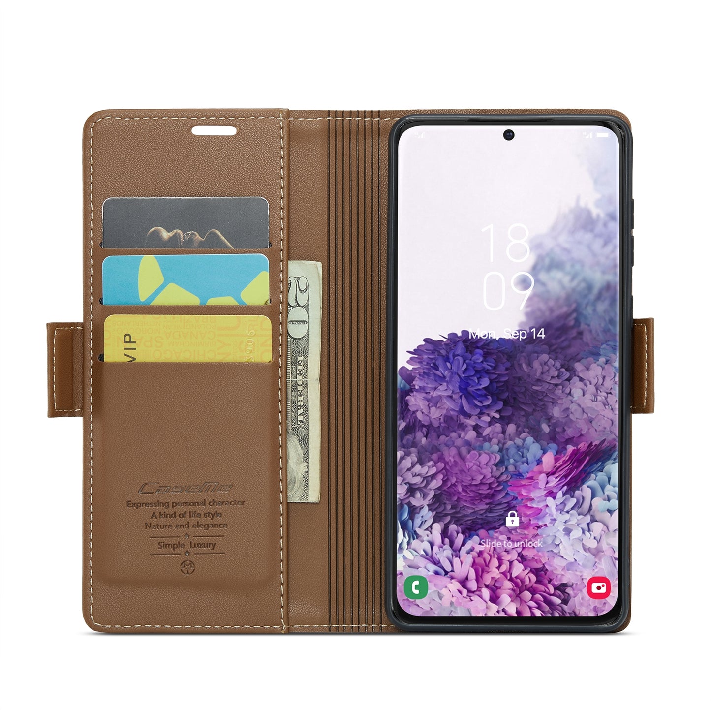 Samsung Galaxy S20 Leather Case - RFID Anti-Theft, Butterfly Buckle, Card Slot, Stand, Litchi Texture