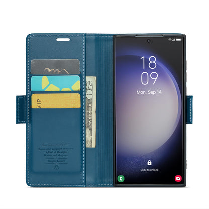 Samsung Galaxy S23 Ultra 5G Case - RFID Leather Wallet with Stand, Card Slot & Litchi Texture