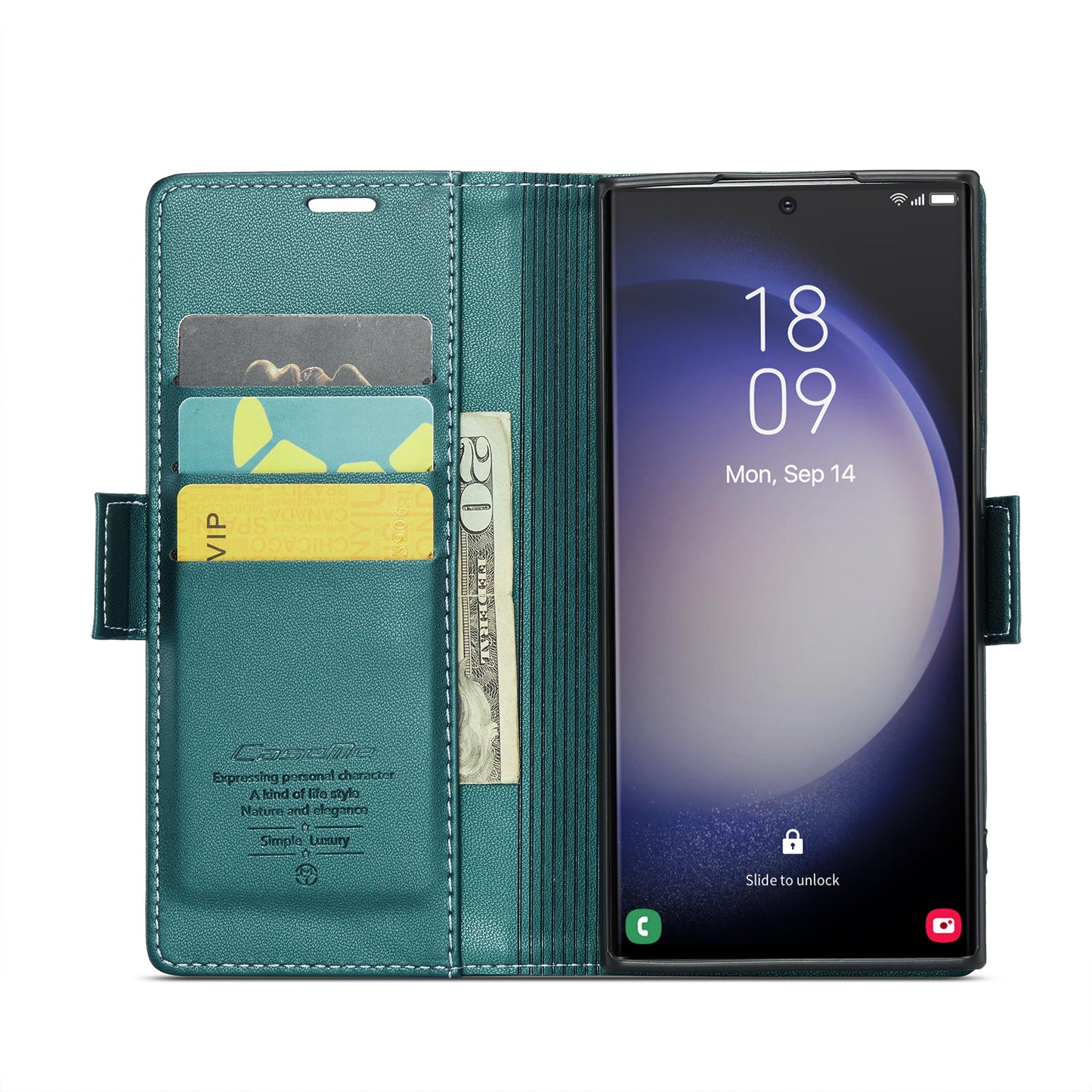 Samsung Galaxy S23 Ultra 5G Case - RFID Leather Wallet with Stand, Card Slot & Litchi Texture