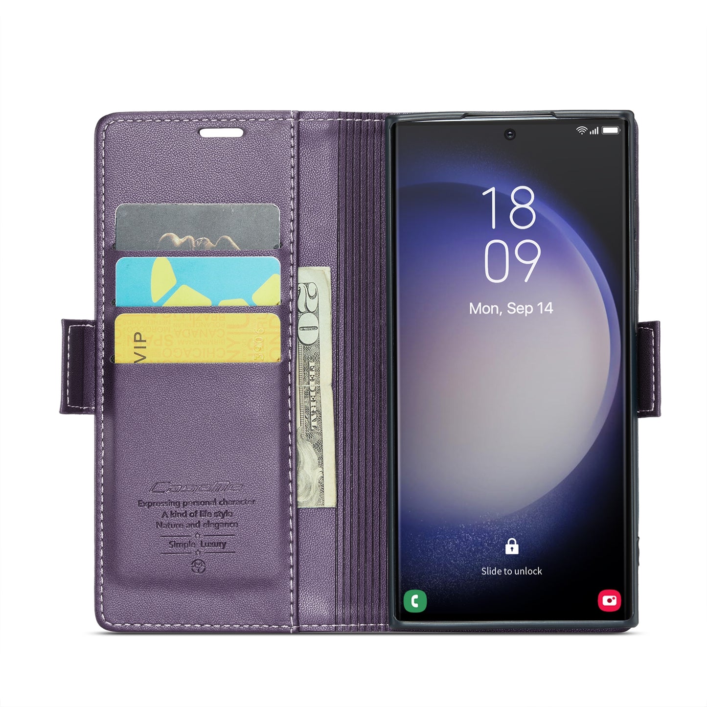 Samsung Galaxy S23 Ultra 5G Case - RFID Leather Wallet with Stand, Card Slot & Litchi Texture