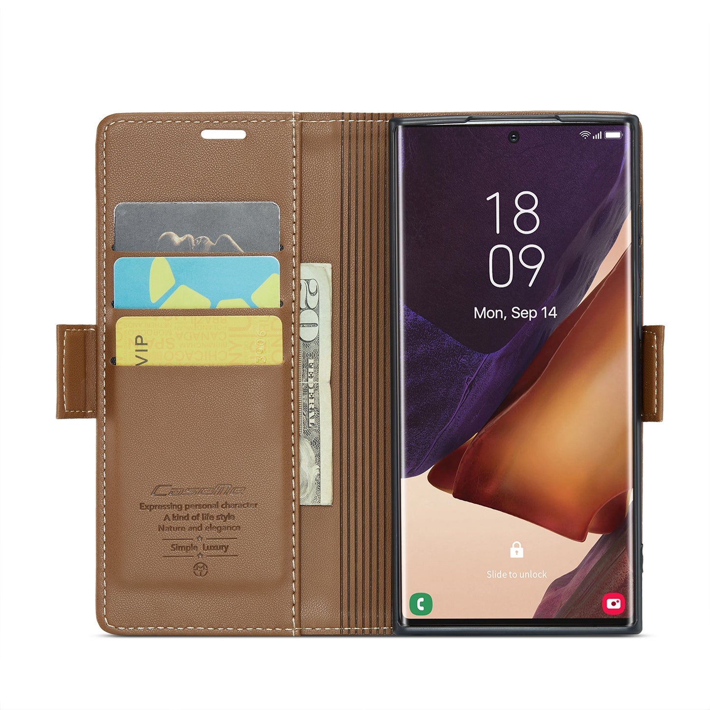 Samsung Galaxy Note20 Ultra Leather Case - RFID Wallet, Stand, Card Slot, Litchi Texture