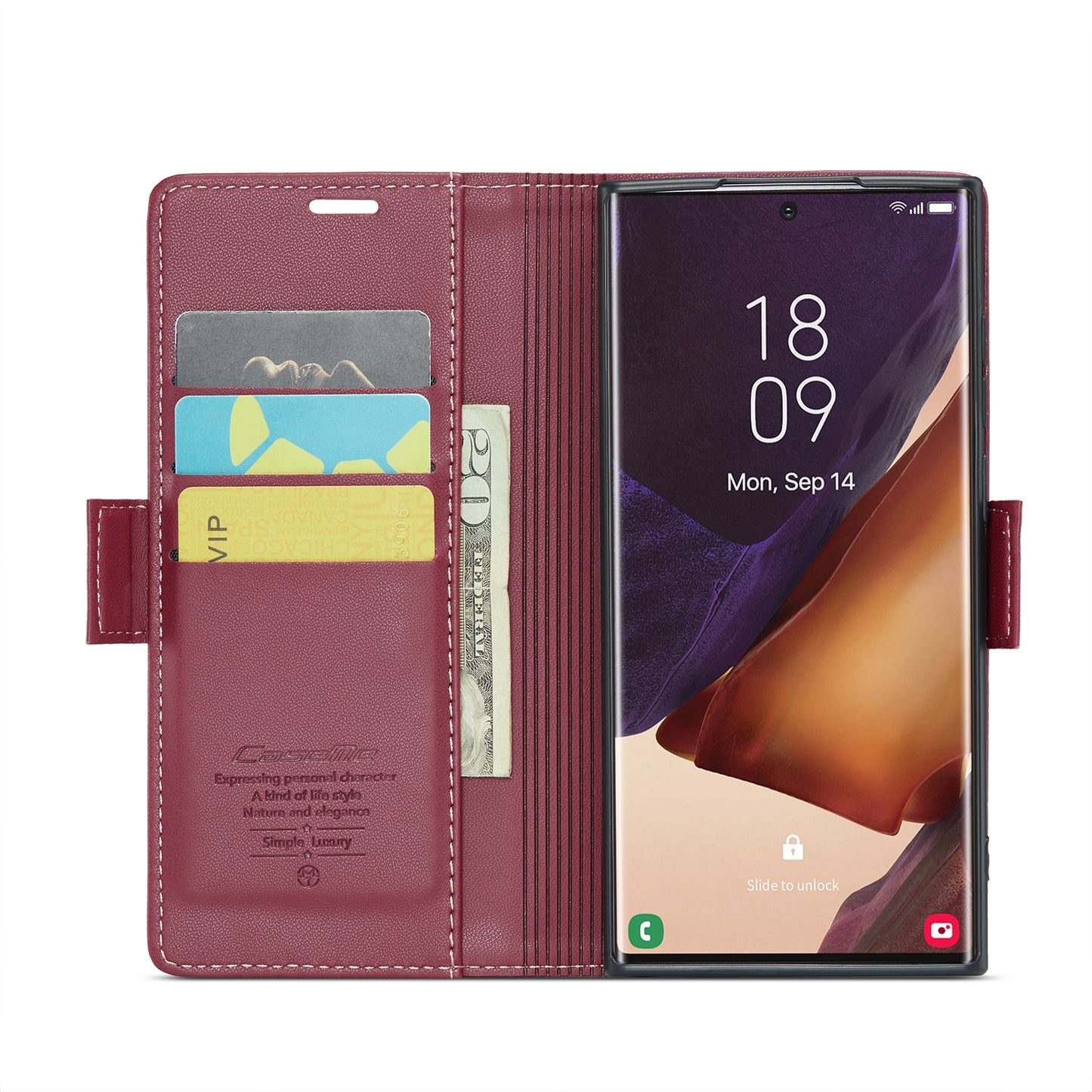 Samsung Galaxy Note20 Ultra Leather Case - RFID Wallet, Stand, Card Slot, Litchi Texture