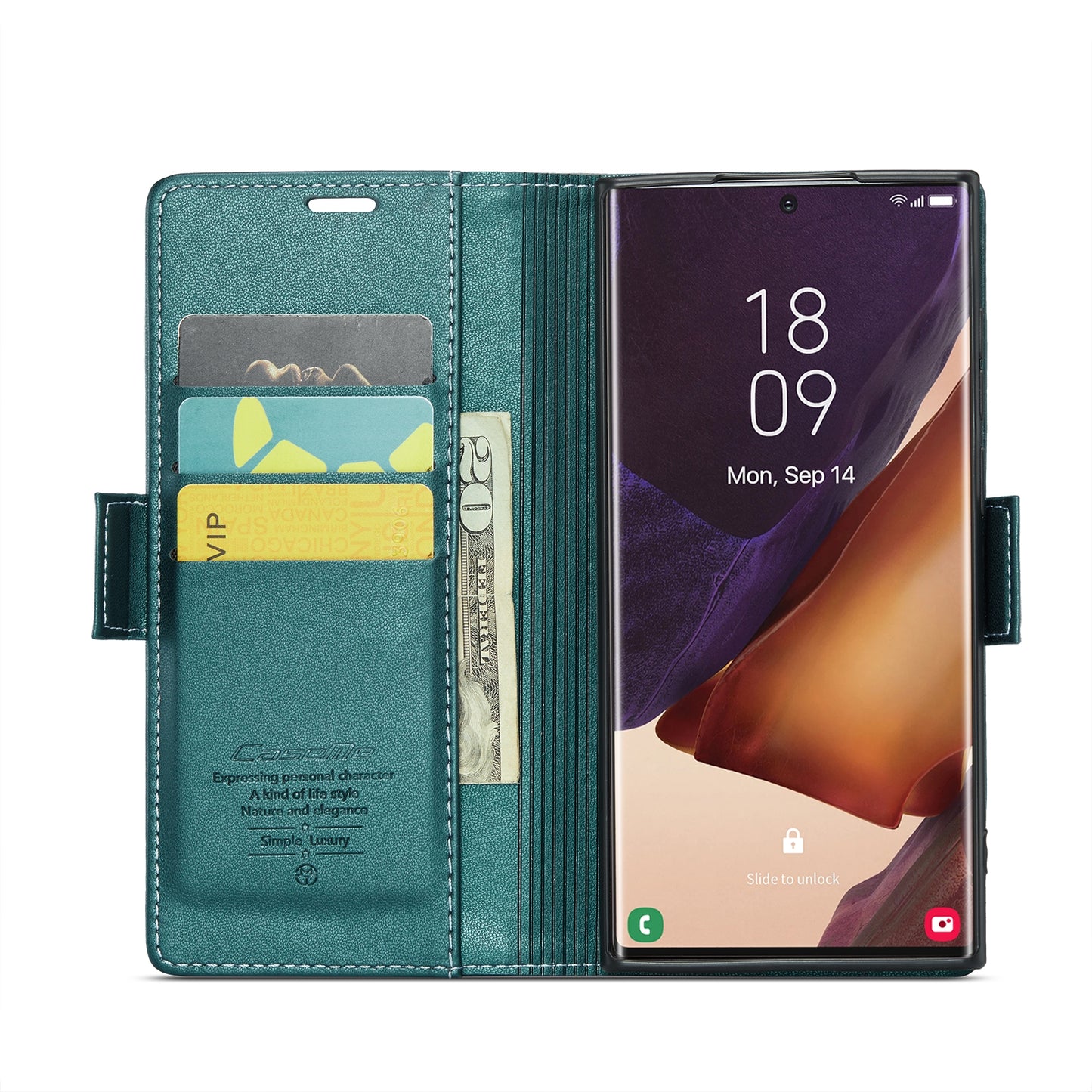 Samsung Galaxy Note20 Ultra Leather Case - RFID Wallet, Stand, Card Slot, Litchi Texture