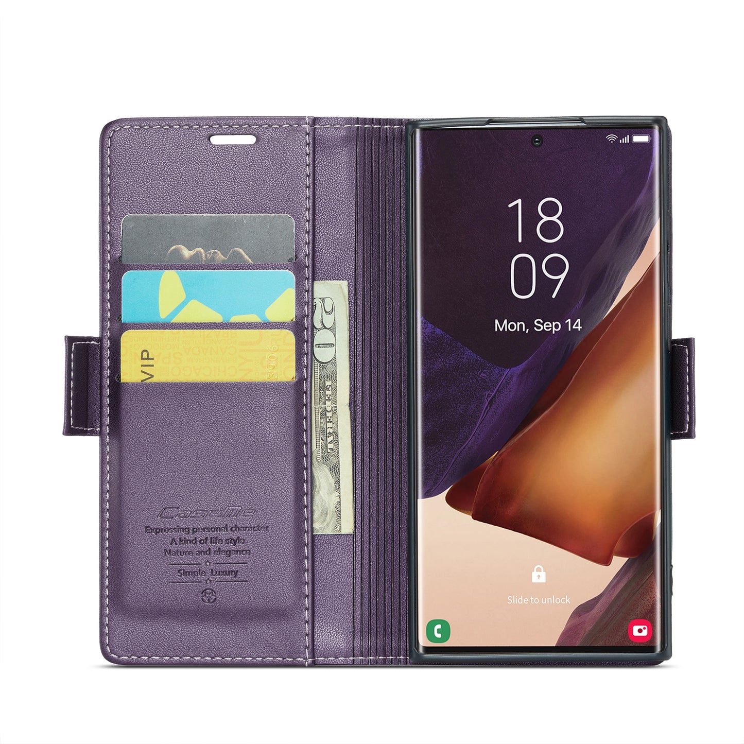 Samsung Galaxy Note20 Ultra Leather Case - RFID Wallet, Stand, Card Slot, Litchi Texture