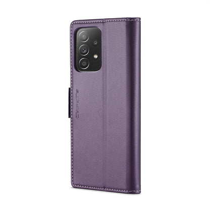 Samsung Galaxy A52/A52s 5G Case - RFID Anti-Theft Leather with Butterfly Buckle, Card Slot, Stand - Litchi Texture