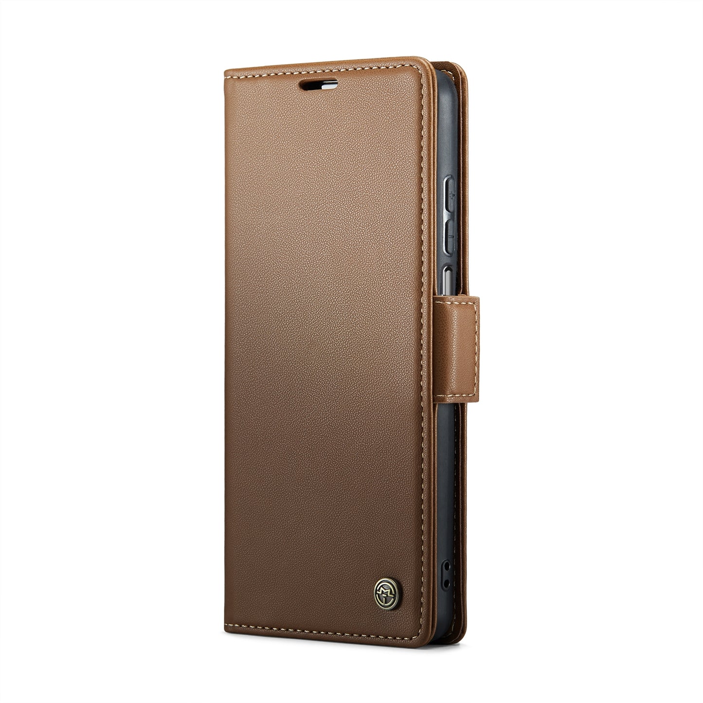 Samsung Galaxy A12 5G Case - RFID Anti-Theft, Butterfly Buckle, Card Slot, Litchi Texture Leather