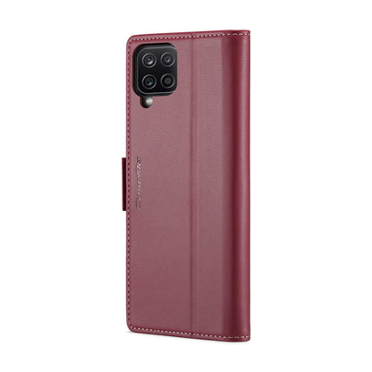 Samsung Galaxy A12 5G Case - RFID Anti-Theft, Butterfly Buckle, Card Slot, Litchi Texture Leather