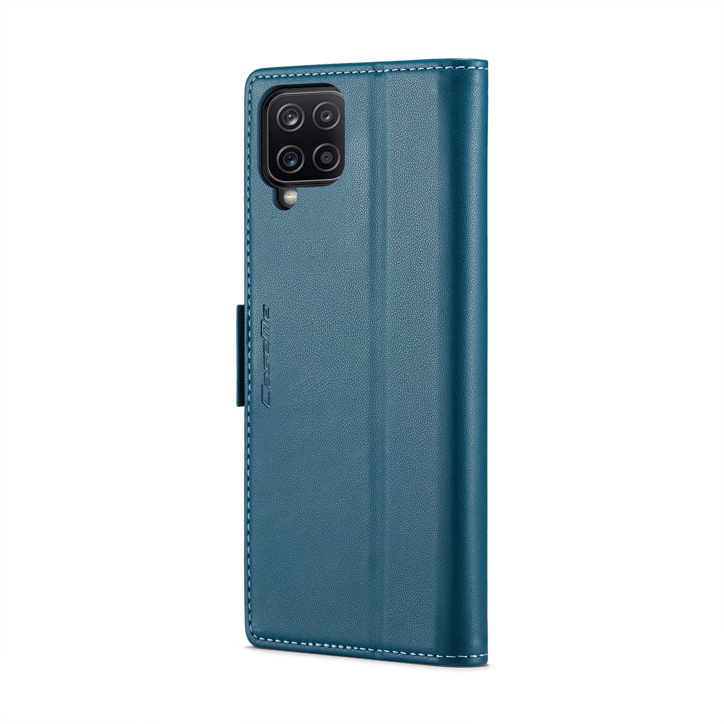 Samsung Galaxy A12 5G Case - RFID Anti-Theft, Butterfly Buckle, Card Slot, Litchi Texture Leather