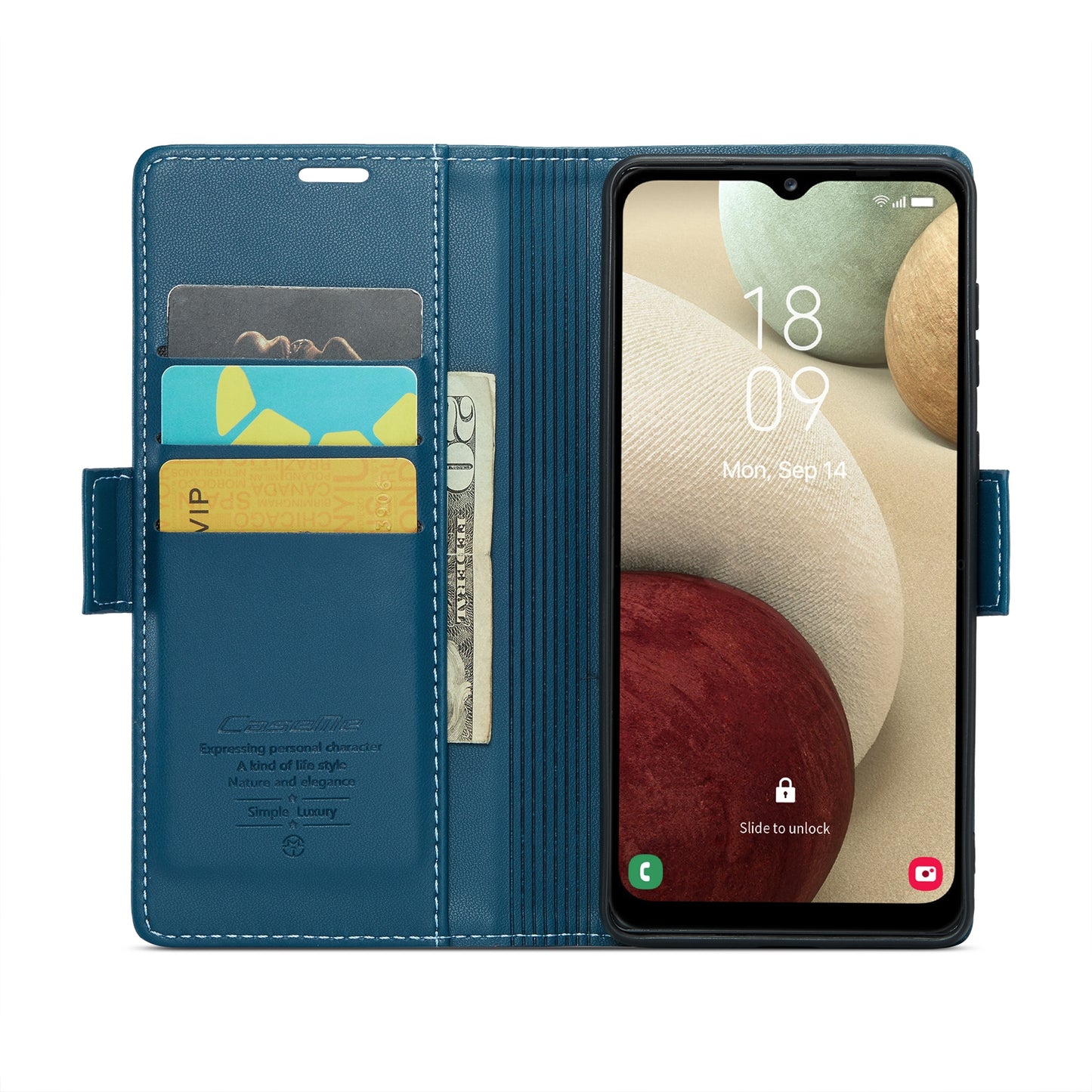 Samsung Galaxy A12 5G Case - RFID Anti-Theft, Butterfly Buckle, Card Slot, Litchi Texture Leather