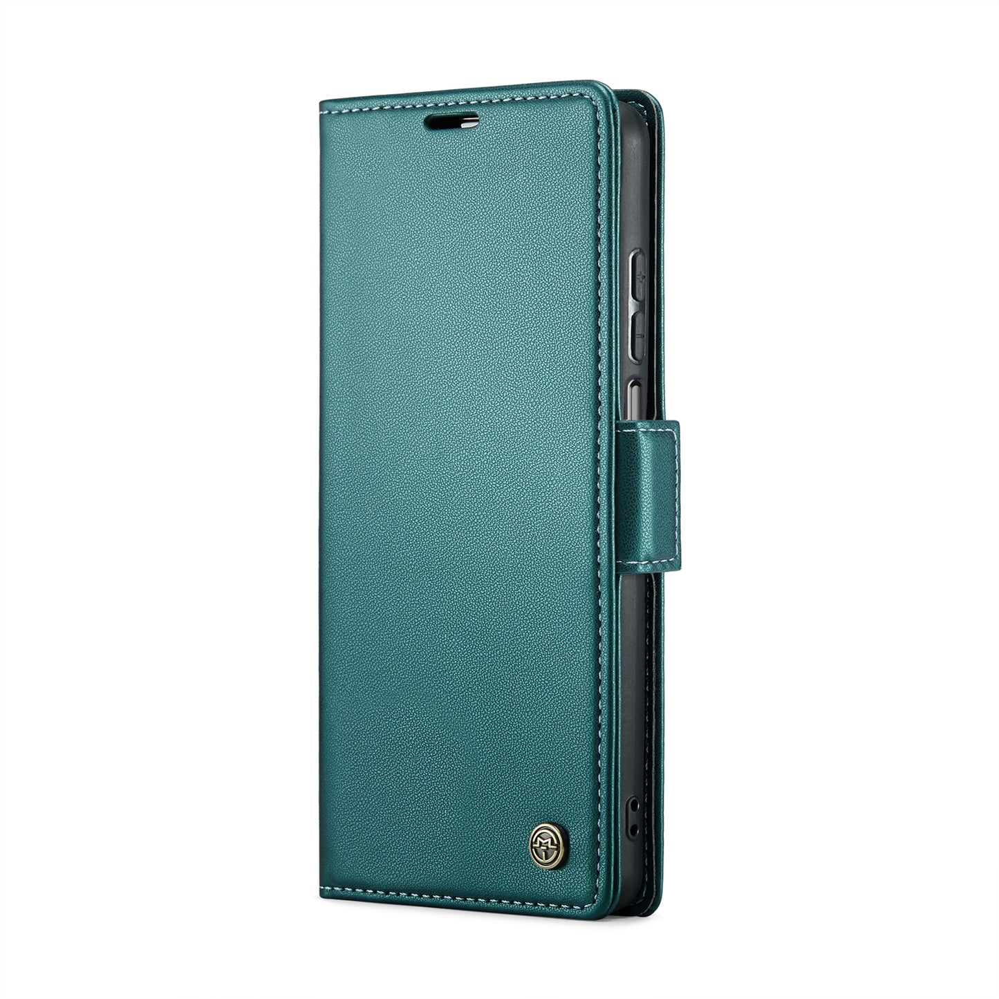 Samsung Galaxy A12 5G Case - RFID Anti-Theft, Butterfly Buckle, Card Slot, Litchi Texture Leather