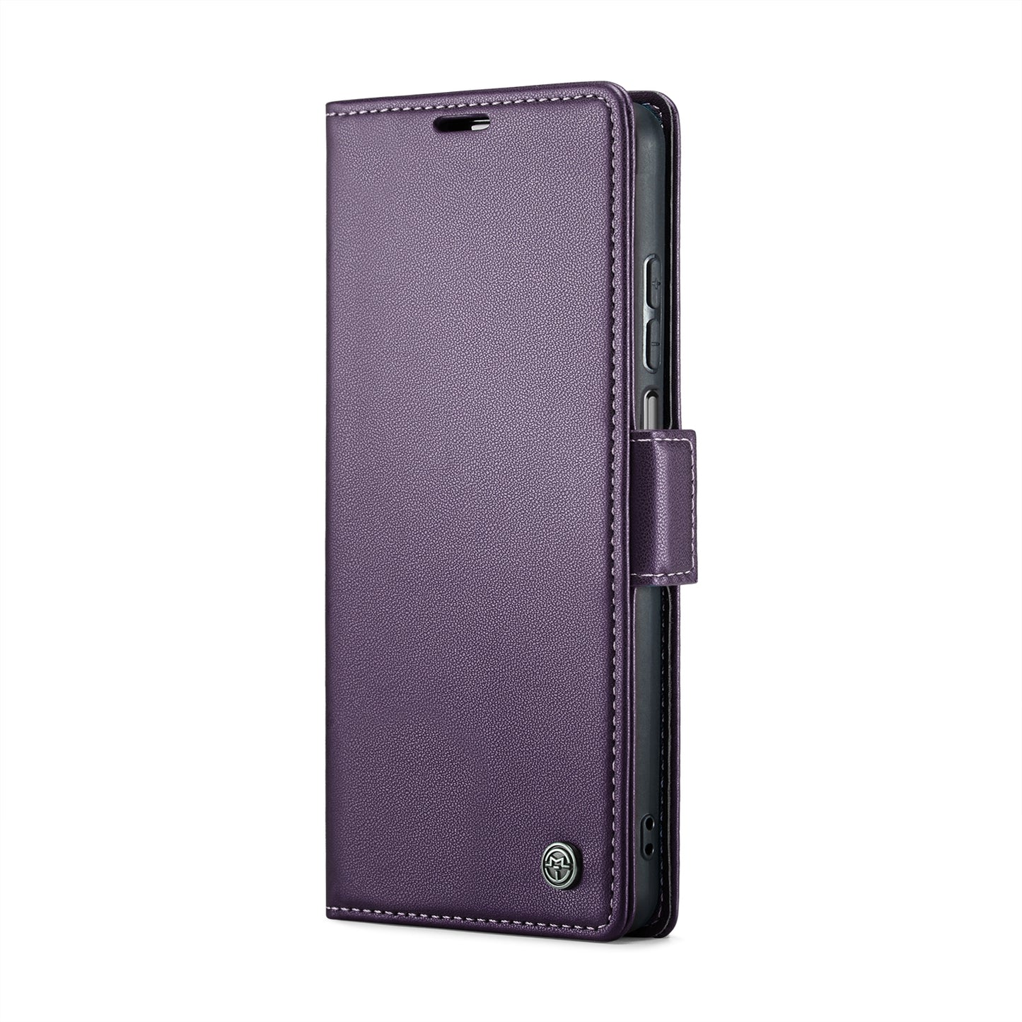 Samsung Galaxy A12 5G Case - RFID Anti-Theft, Butterfly Buckle, Card Slot, Litchi Texture Leather