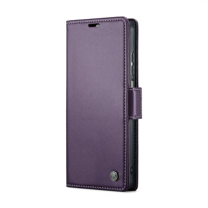 Samsung Galaxy A12 5G Case - RFID Anti-Theft, Butterfly Buckle, Card Slot, Litchi Texture Leather