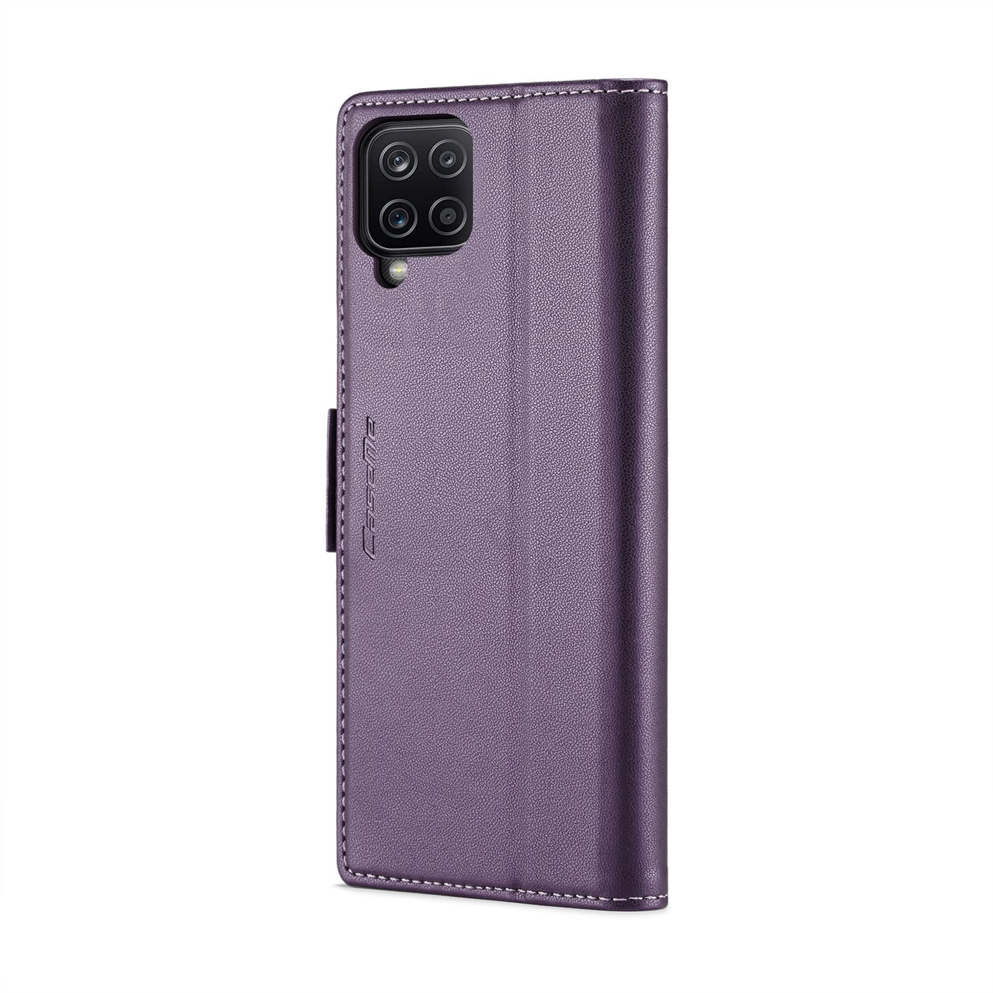 Samsung Galaxy A12 5G Case - RFID Anti-Theft, Butterfly Buckle, Card Slot, Litchi Texture Leather