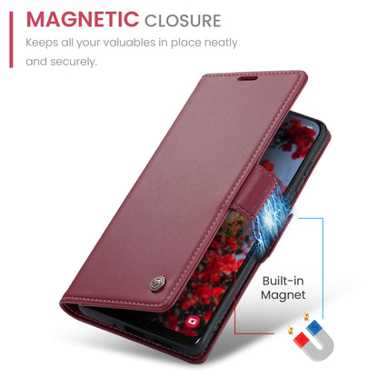 Samsung Galaxy A30s/A50s/A50 RFID Leather Case - Litchi Texture with Card Slot & Stand