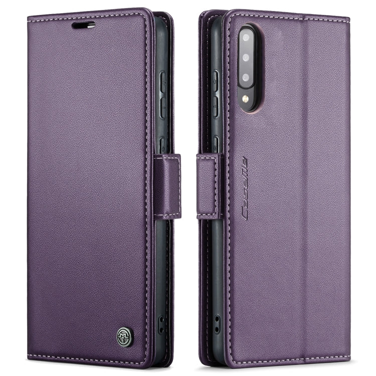 Samsung Galaxy A30s/A50s/A50 RFID Leather Case - Litchi Texture with Card Slot & Stand