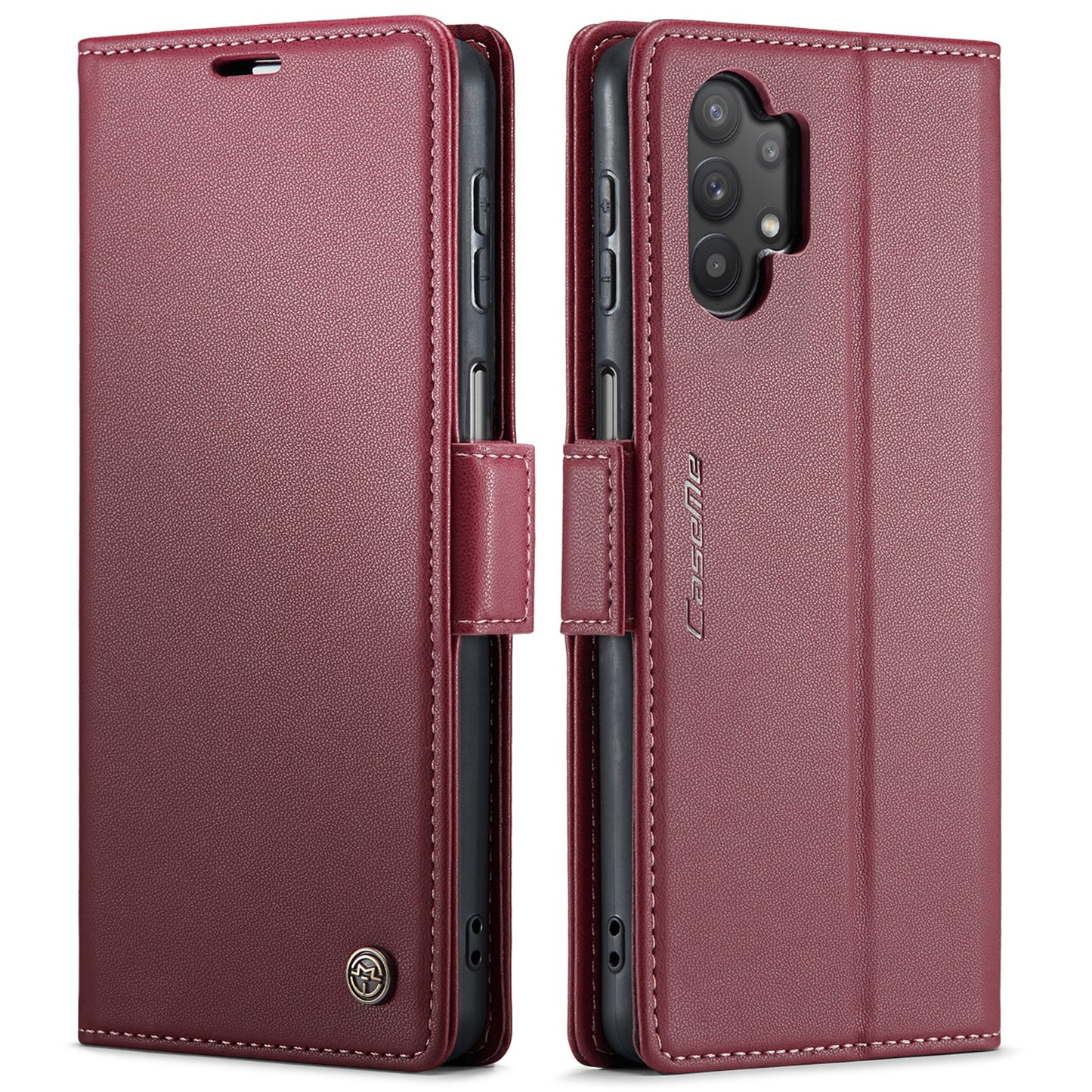 Samsung Galaxy A32/M32 5G Case - RFID Leather Wallet, Stand, Card Slot, Litchi Texture