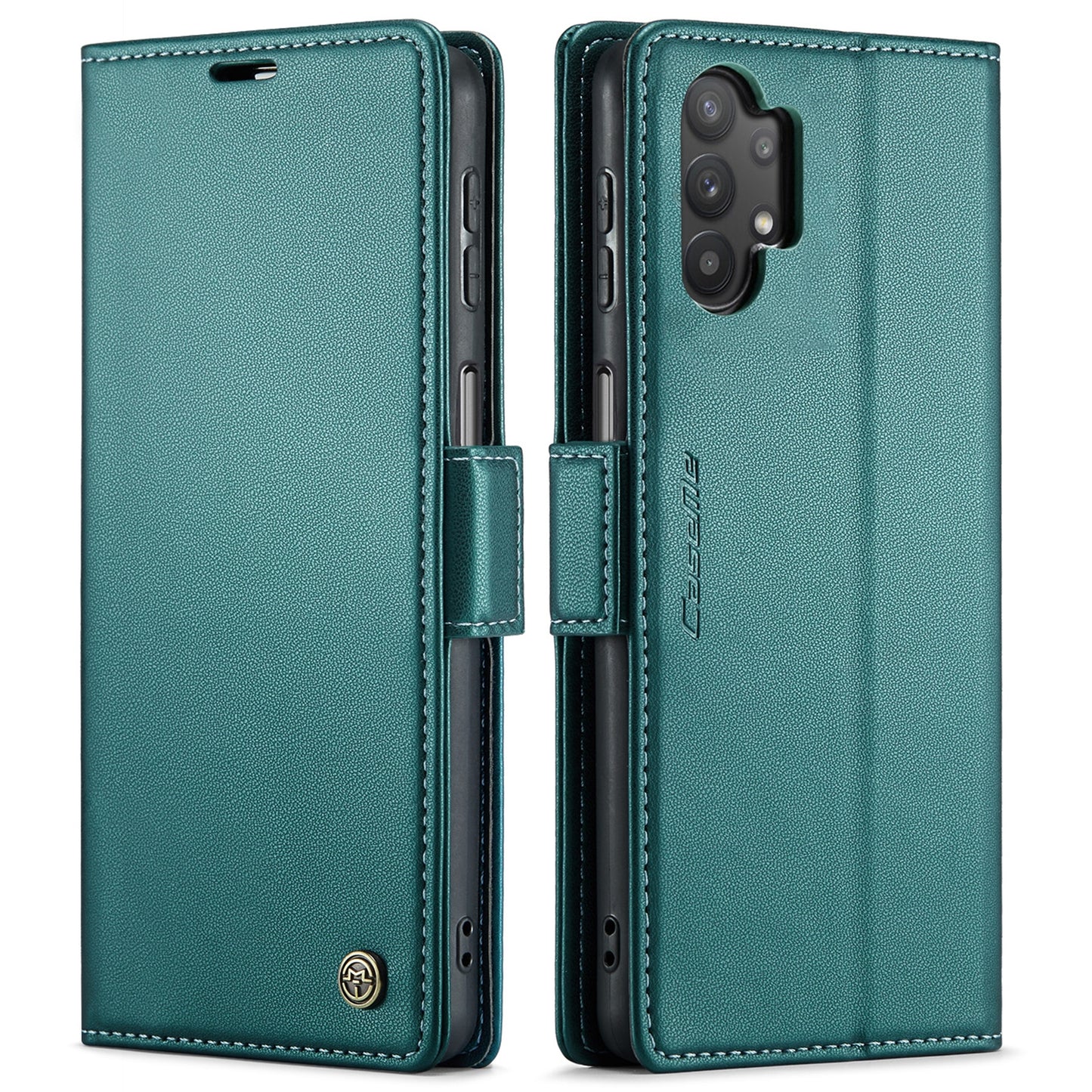 Samsung Galaxy A32/M32 5G Case - RFID Leather Wallet, Stand, Card Slot, Litchi Texture