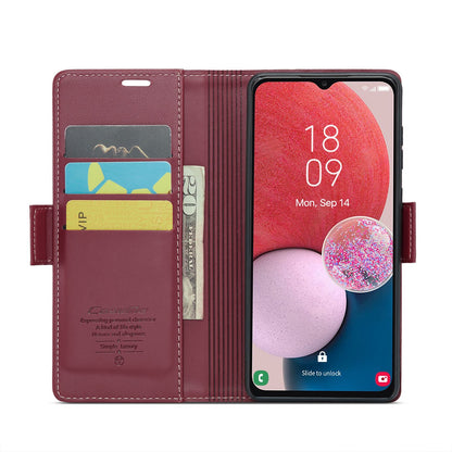 Samsung Galaxy A13/A04/M13 5G Butterfly Buckle Leather Case - RFID, Card Slot, Stand Feature