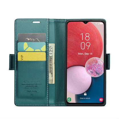 Samsung Galaxy A13/A04/M13 5G Butterfly Buckle Leather Case - RFID, Card Slot, Stand Feature