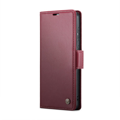 Samsung Galaxy A70/A70s RFID Leather Case - Litchi Texture with Card Slot & Stand