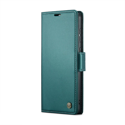 Samsung Galaxy A70/A70s RFID Leather Case - Litchi Texture with Card Slot & Stand