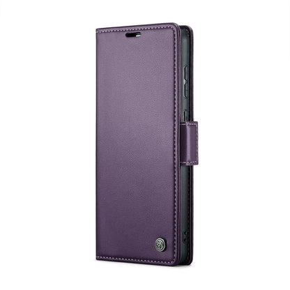 Samsung Galaxy A70/A70s RFID Leather Case - Litchi Texture with Card Slot & Stand