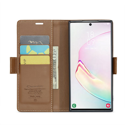 Samsung Galaxy Note10+ RFID Leather Case - Litchi Texture with Card Slot & Stand