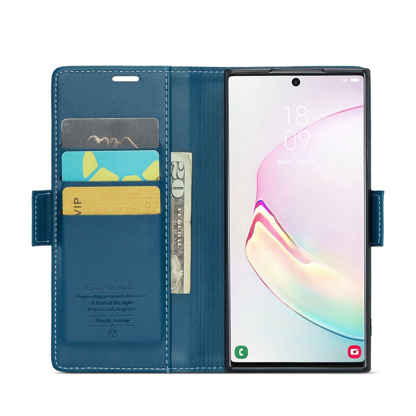 Samsung Galaxy Note10+ RFID Leather Case - Litchi Texture with Card Slot & Stand