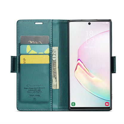 Samsung Galaxy Note10+ RFID Leather Case - Litchi Texture with Card Slot & Stand