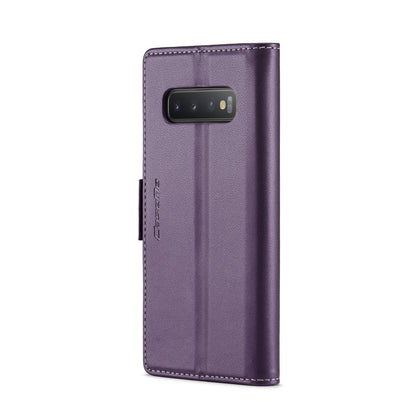 Samsung Galaxy S10 Leather Case - RFID Anti-Theft, Card Slot, Stand, Butterfly Buckle, Litchi Texture