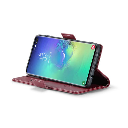 Samsung Galaxy S10+ Case - RFID Anti-Theft, Butterfly Buckle, Litchi Leather with Card Slot & Stand