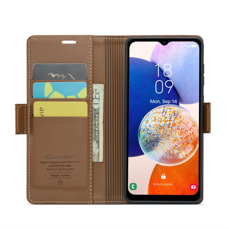 Samsung Galaxy A14 4G/5G Leather Case - RFID Anti-Theft, Butterfly Buckle, Card Slot, Litchi Texture