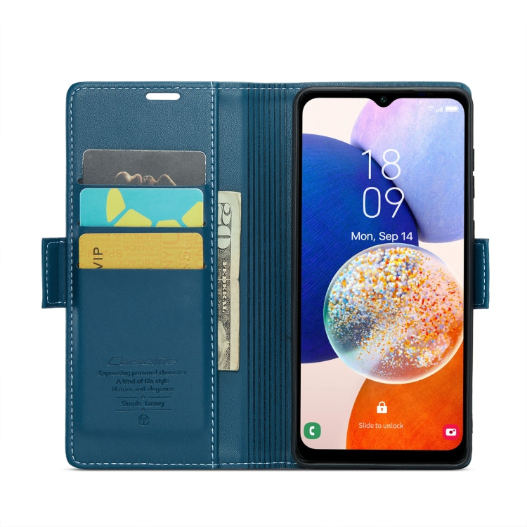 Samsung Galaxy A14 4G/5G Leather Case - RFID Anti-Theft, Butterfly Buckle, Card Slot, Litchi Texture