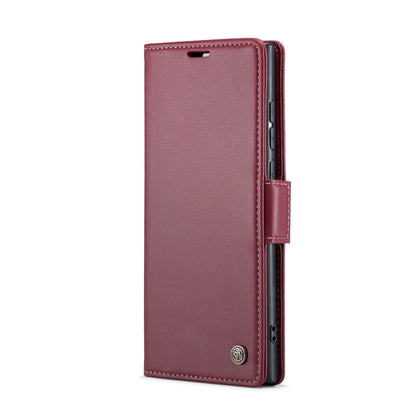 Samsung Galaxy S24 Ultra Leather Case - RFID Anti-Theft, Litchi Texture, Stand & Card Holder