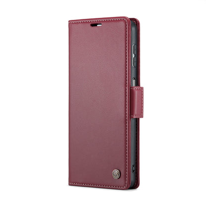 Samsung Galaxy A15 5G Leather Case - RFID Anti-theft, Card Slot, Stand Feature, Litchi Texture