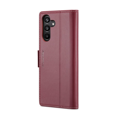 Samsung Galaxy A15 5G Leather Case - RFID Anti-theft, Card Slot, Stand Feature, Litchi Texture