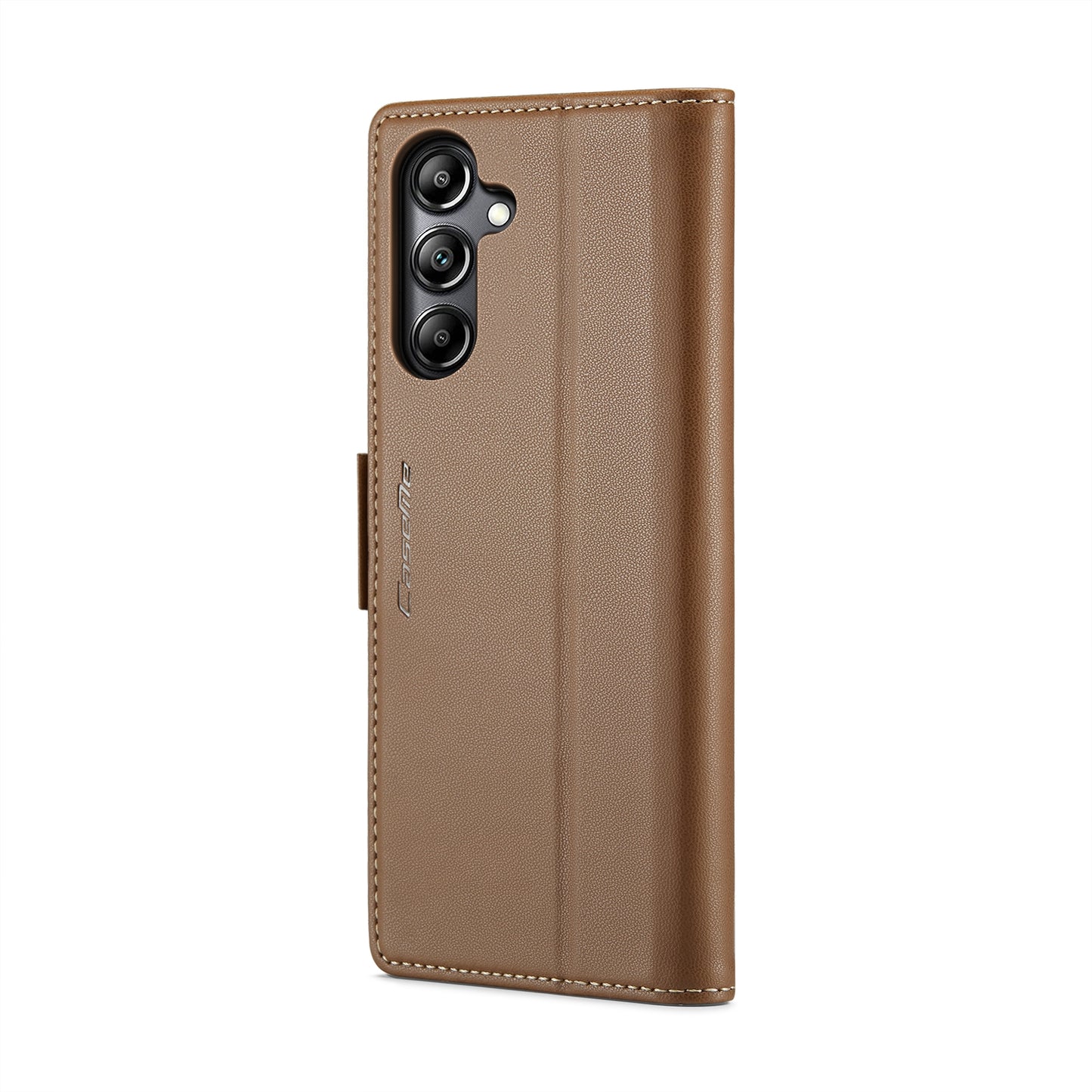 Samsung Galaxy A05s Leather Case - RFID Anti-theft Butterfly Buckle, Card Wallet & Stand - Litchi Texture