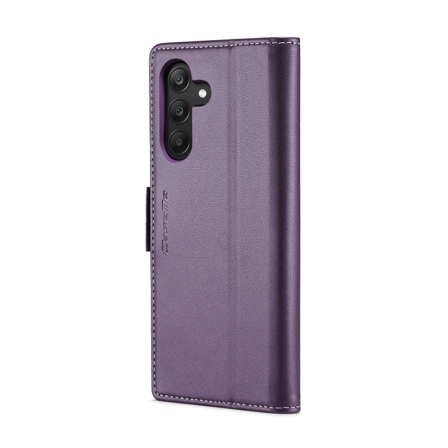 Samsung Galaxy A25 5G Leather Case - RFID, Butterfly Buckle, Card Slot, Stand - Litchi Texture