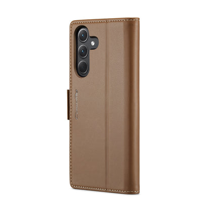 Samsung Galaxy A35 5G Case - RFID Leather, Butterfly Buckle, Litchi Texture, Card Slot