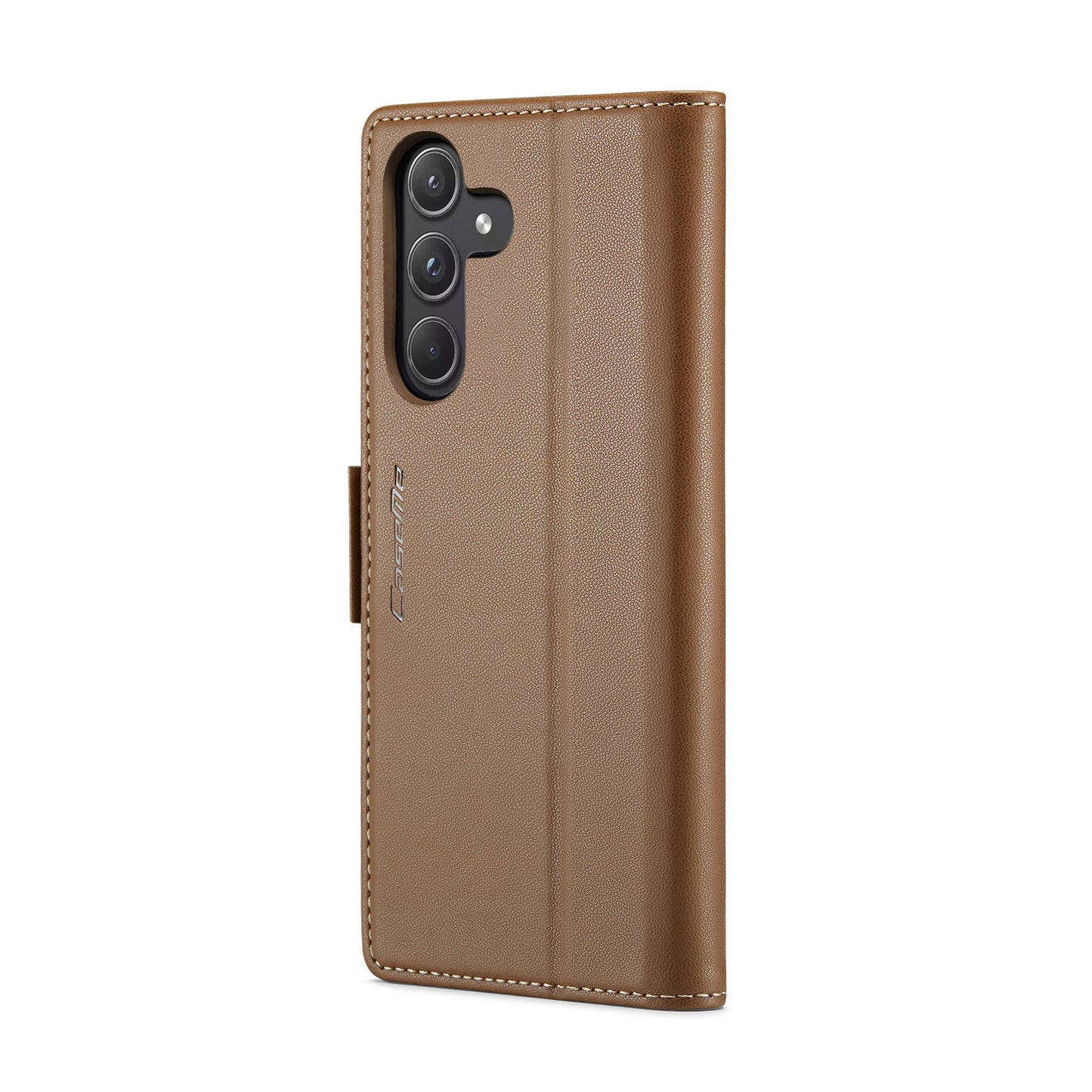 Samsung Galaxy A55 Case - Litchi Texture Leather, RFID Anti-Theft, Butterfly Buckle, Card Holder