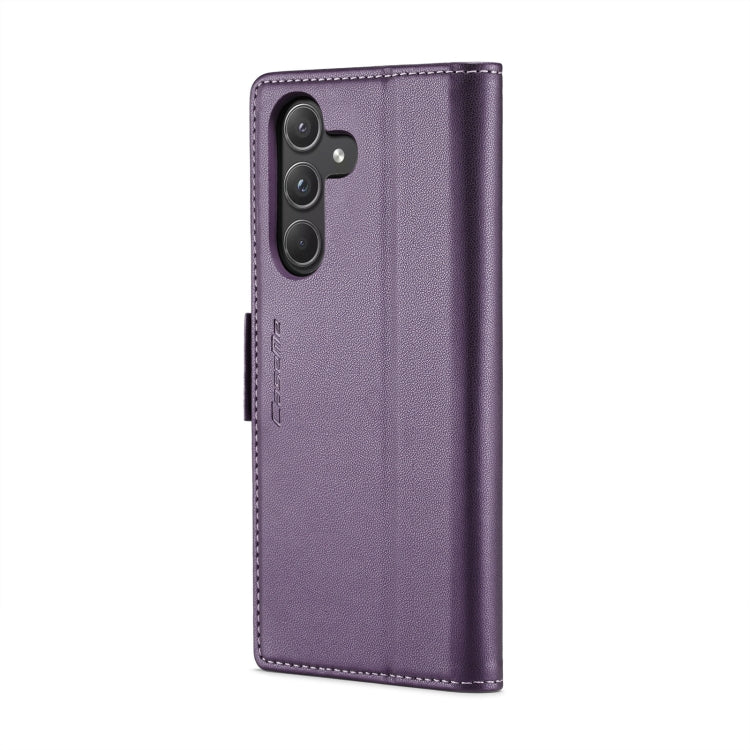 Samsung Galaxy A55 Case - Litchi Texture Leather, RFID Anti-Theft, Butterfly Buckle, Card Holder