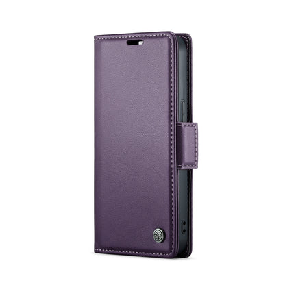 iPhone 14 Leather Case - Butterfly Buckle, RFID Anti-Theft, Card Slot, Litchi Texture