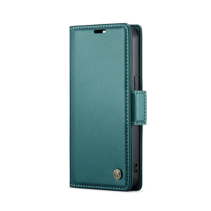 iPhone 14 Plus Leather Case - RFID, Butterfly Buckle, Card Slot, Litchi Texture